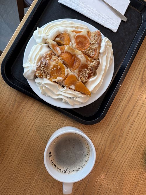 "light" breakfast (cream is vegan)  at American Bagels & Coffee Co in Vaduz