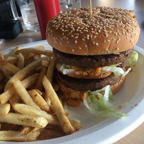 Return of The Mac burger with fries  at House of Mexica in Reno