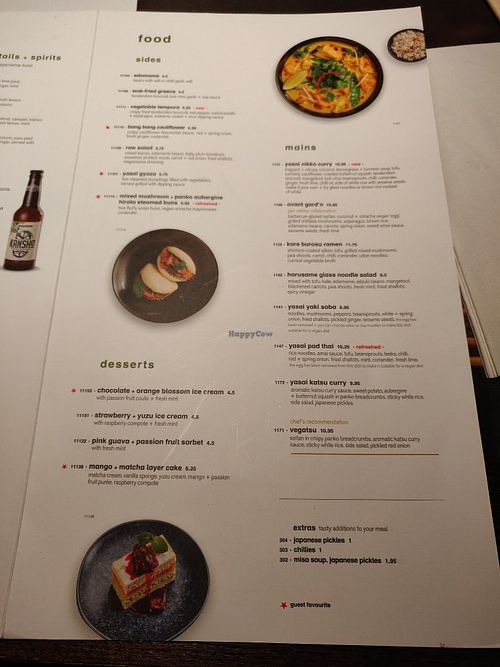 Menu at Wagamama in Chelmsford
