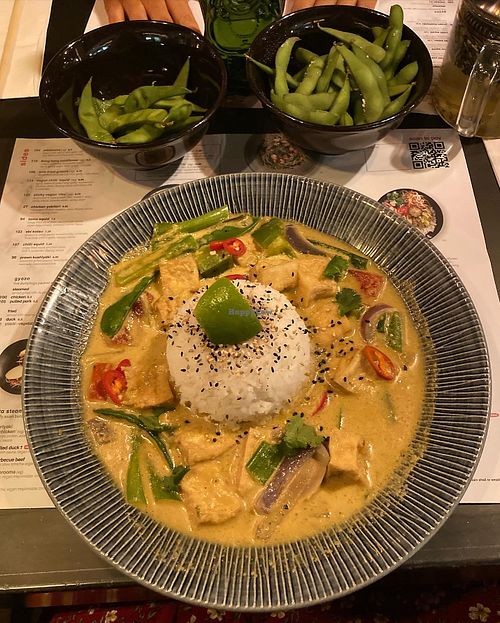 GF Tofu Raisukeree Curry & edamame   at Wagamama - Covent Garden in London