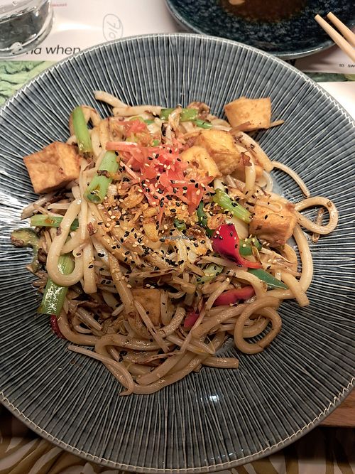 Yakisoba noodles with extra tofu at Wagamama - Covent Garden in London