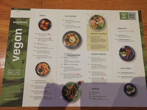Vegan menu at Wagamama - City Centre in Glasgow