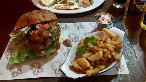 Veggie Burger at The Fat Cactus - Mowbray in Cape Town