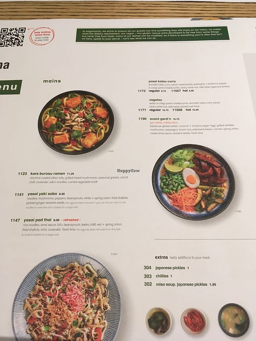 menu II at Wagamama - Great Marlborough in London