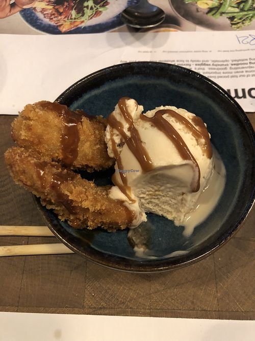 Banana Katsu with Miso Caramel Ice Cream  at Wagamama - Tower Hill London in London