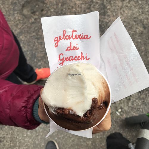 Banana and chocolate   at Gelateria dei Gracchi in Rome