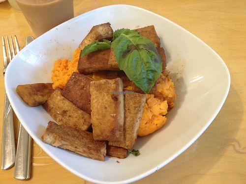 Tofu tamari with sweet potatoes and basil :)  at Perfection - Satisfaction - Promise in Ottawa