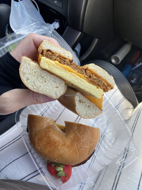 Breakfast sandwich at Ultralife Cafe South Beach in Newport