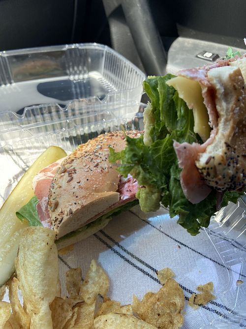 Bacon bagel at Ultralife Cafe South Beach in Newport