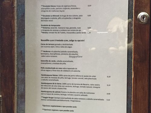Menu 2 at Raices in Pamplona