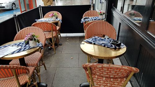 A few outside tables at Haché Burgers in South West London