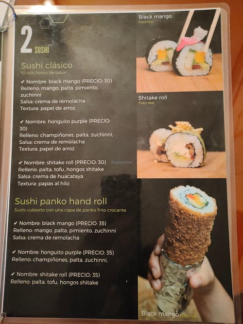 Menu 2 at Armonia in La Paz