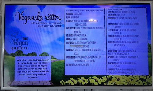 Vegan-menyn at Nya Köket in Piteaa