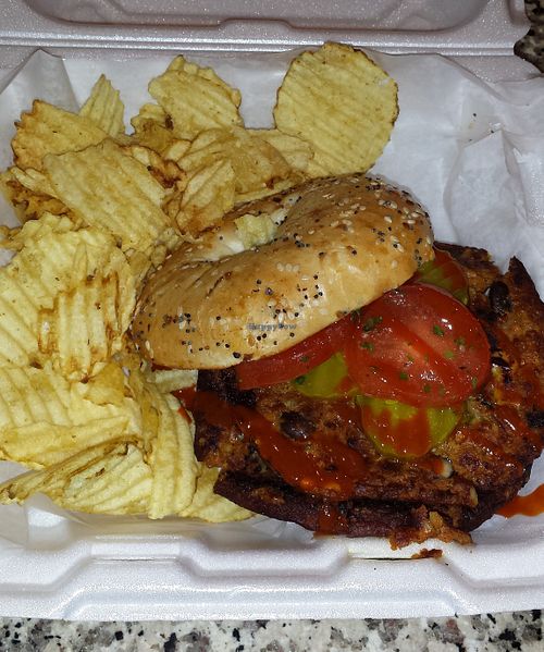 Double Black Bean Burger at Jewban's Deli Dale - Food Truck in Naples