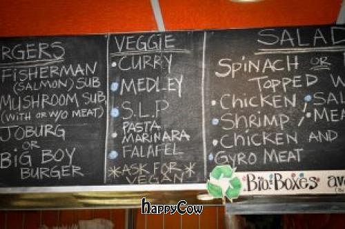 Menu at Zunzi's in Savannah