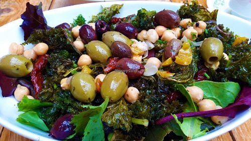 Vegan Greek Salad at Apple Store Cafe in Scorton