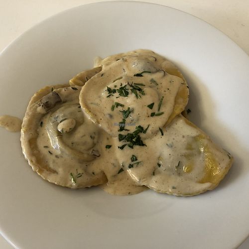 Mushrooms ravioli - so good! at Antonio's Kitchen in East London