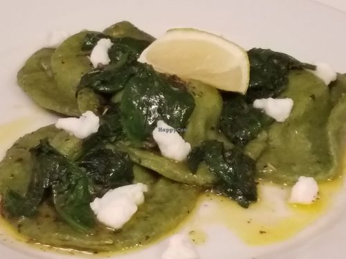 Spinach ravioli at Antonio's Kitchen in East London