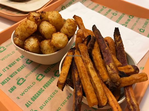Baked tots and sweet potato fries  at Next Level Burger - Potrero Hill in San Francisco