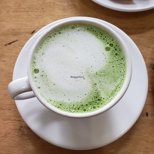 Matcha latte at Sweetpea Baking Company in Portland