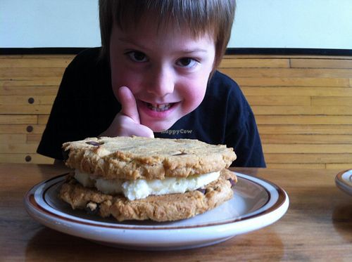 Insanely large cookie. It took him 3 days to eat this. at Sweetpea Baking Company in Portland
