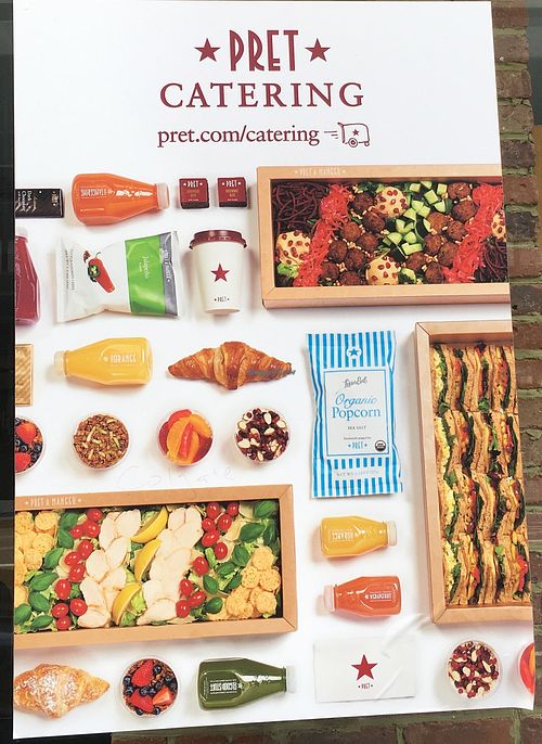 Sign in front at Pret A Manger - Lexington & 47th in New York City