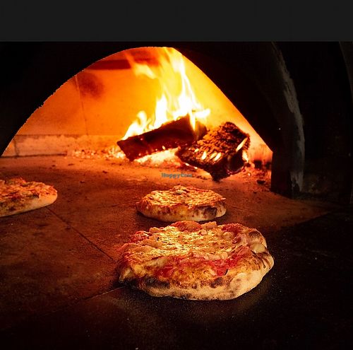 Kids pizzas in the oven  at Joe Pesto's in Squamish