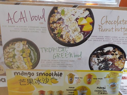 Smoothie bowls menu at Plum Coffee & Smoothies in Chiang Mai