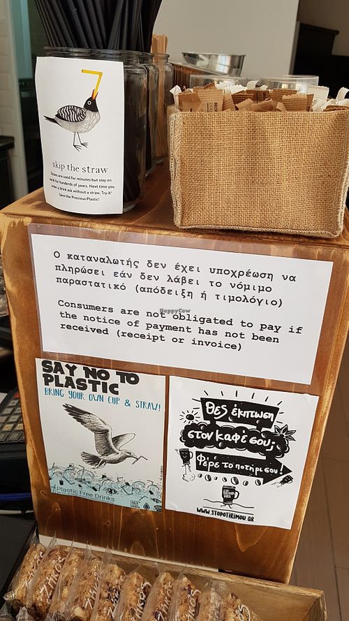 Say no to plastic  at Cuppa in Rhodes