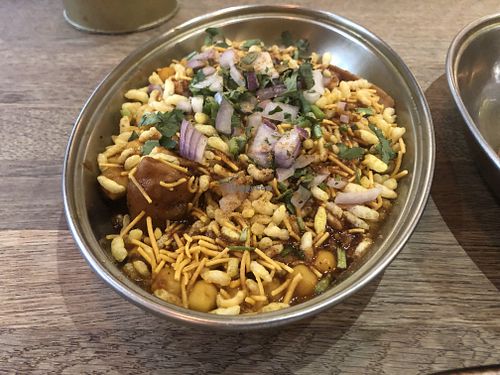 Samosa chat  at The Indian Streatery in Birmingham