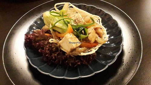 First starter of four course vegan menu at Khmer Cuisine in Copenhagen