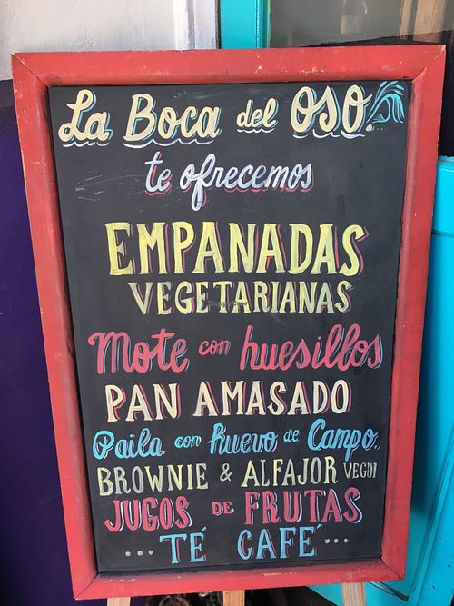 Blackboard at La Boca Del Oso in Valparaiso