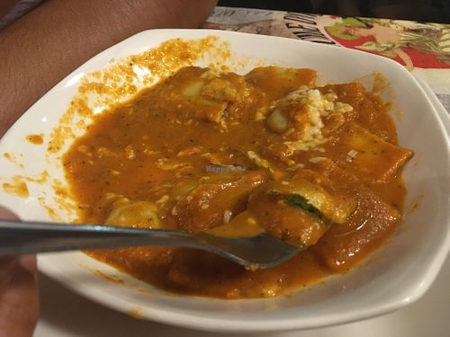 Vegetarian ravioli at La Boca Del Oso in Valparaiso