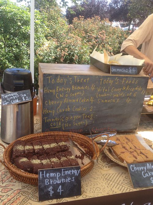 at the market at Vital Kitchen in Salt Spring Island