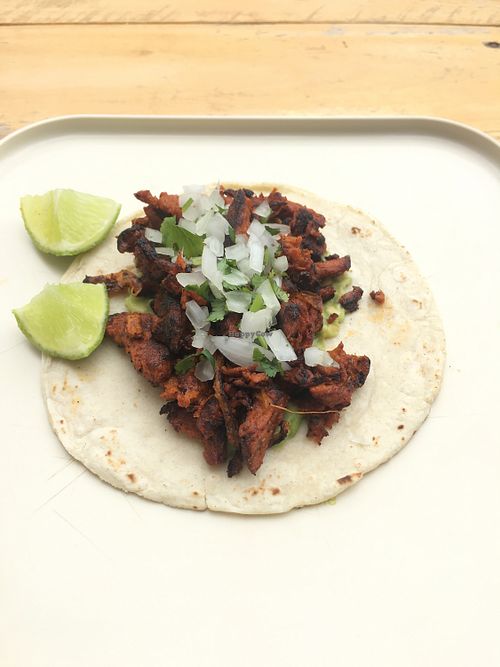 Pastor taco at La Sana Horia in Campeche