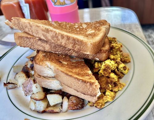 Tofu scramble-special ordered with no extra veggies for a picky eater.   at Swan Street Diner in Buffalo