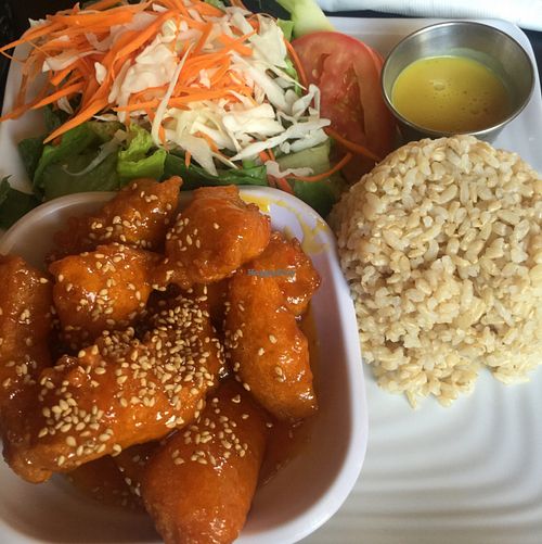 Orange Soy Chicken at The Vegan House in Hollywood