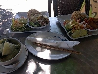 two lunch meals so delicioua at The Vegan House in Hollywood