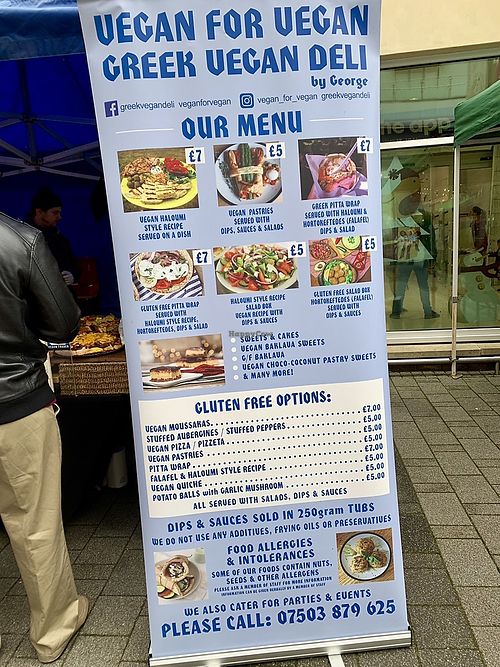 Greek vegan deli at Walton Vegan Market in Walton On Thames