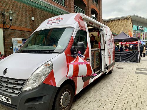 Vegan food truck  at Walton Vegan Market in Walton On Thames