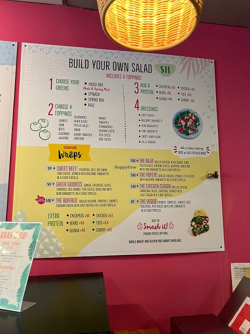 BYO Salad Menu - August 2022  at Sweetberry in Pompton Lakes