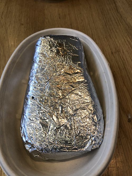 The toasted burrito, still hot  at Zambrero - Hindley St in Adelaide