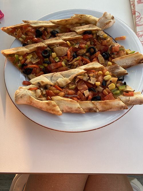 Vegan Pide at Kumsal Pide in Oludeniz