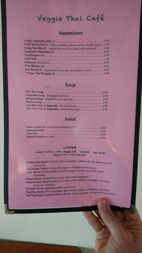Menu 2/2 at Veggie Thai Cafe in Largo