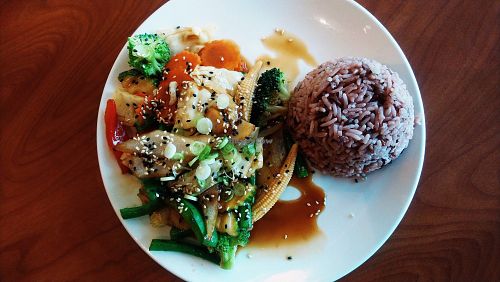 Teriyaki veggies at Veggie Thai Cafe in Largo