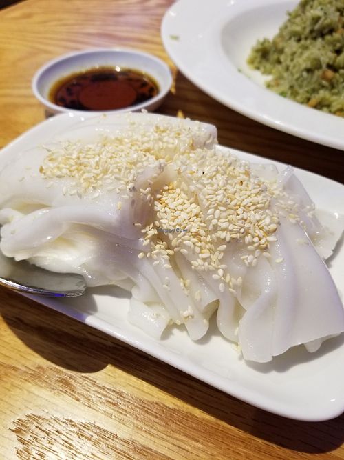Steamed rice roll at Bodai Vegetarian in Brooklyn
