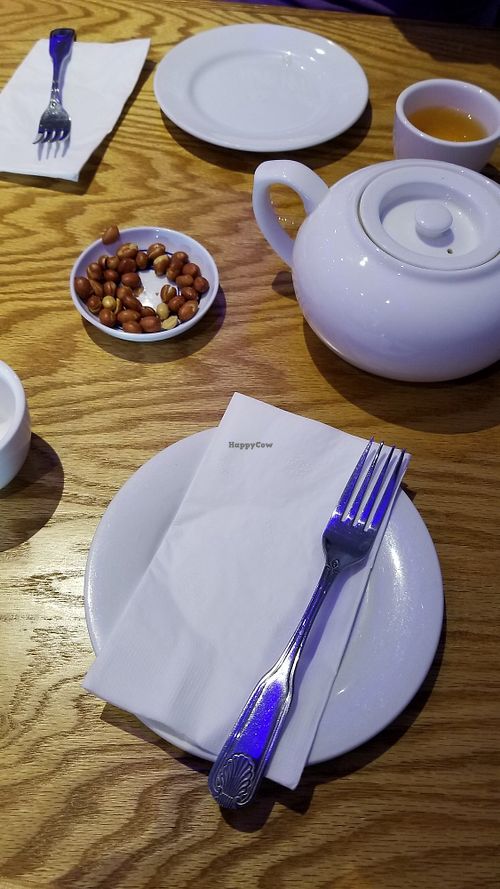Place setting at Bodai Vegetarian in Brooklyn