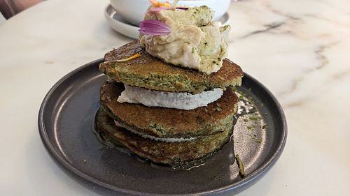 Matcha pancakes at Comoba in Lisbon