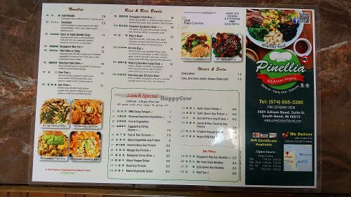 Menu 2/2 at Pinellia in South Bend