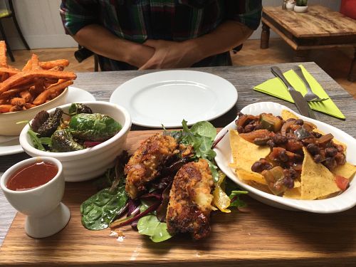 Vegan sharing platter at Browns Kitchen in Sidmouth